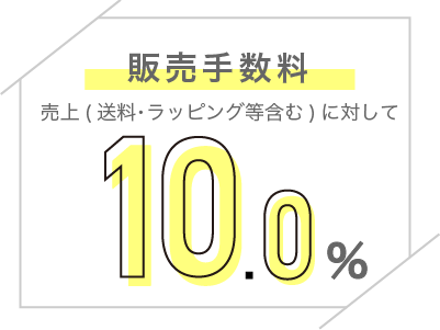 販売手数料売上(送料・ラッピング等含む)に対して10.0%